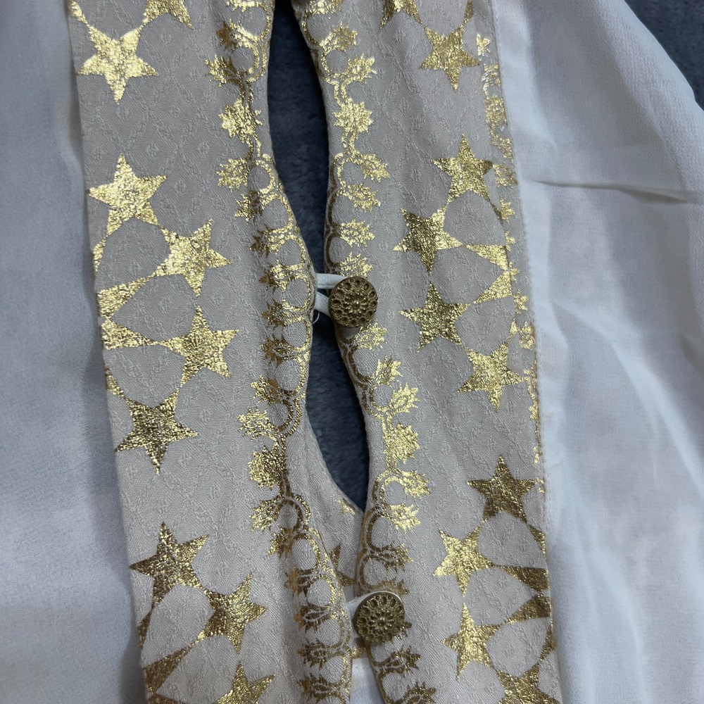 Kimchi Blue Gold Star Celestial Beaded Halter Mini Dress Small Boho Festival - Picture 4 of 10